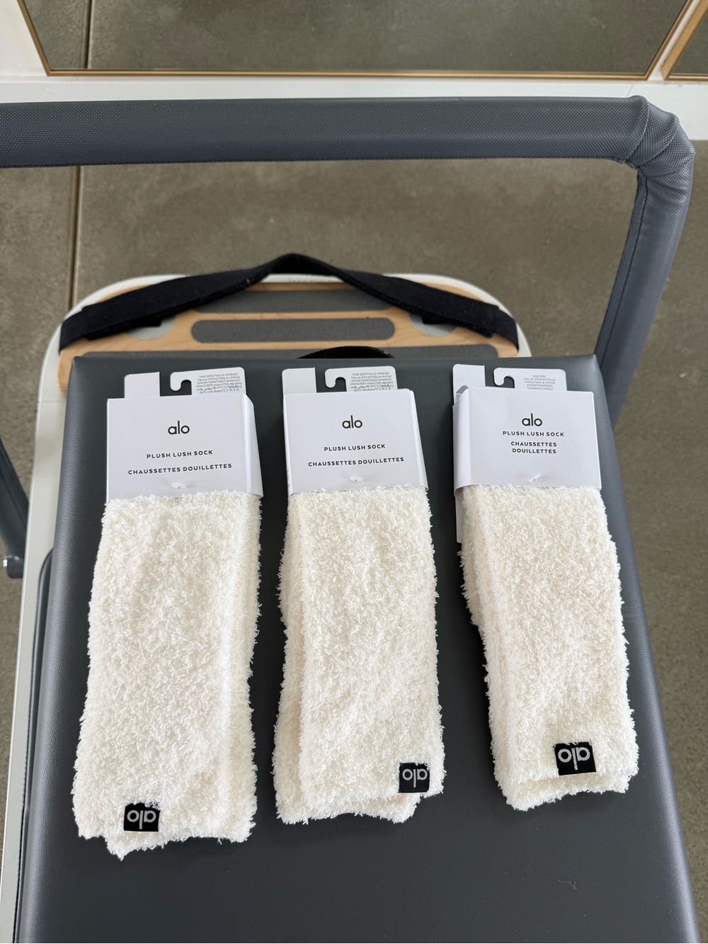 ALO Lush Plush Socks by Lush in Cream - Set of Three